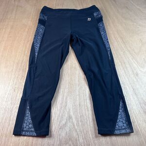 RBX Women’s Athletic Leggings Black Gray Performance Stretch Size L